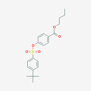 molecular formula C21H26O5S B309576 Butyl 4-{[(4-tert-butylphenyl)sulfonyl]oxy}benzoate 