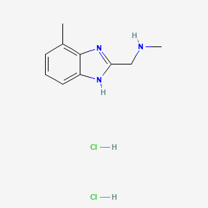 molecular formula C10H15Cl2N3 B3095773 N-Methyl-1-(7-methyl-1H-benzimidazol-2-yl)methanamine dihydrochloride CAS No. 1269052-85-8