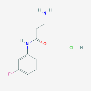 molecular formula C9H12ClFN2O B3095788 N~1~-(3-fluorophenyl)-beta-alaninamide hydrochloride CAS No. 1269053-24-8
