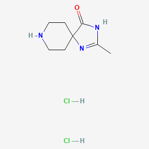 molecular formula C8H15Cl2N3O B3095816 2-Methyl-1,3,8-triazaspiro[4.5]dec-1-en-4-one dihydrochloride CAS No. 1269054-82-1