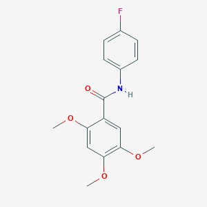 molecular formula C16H16FNO4 B309584 N-(4-fluorophenyl)-2,4,5-trimethoxybenzamide 