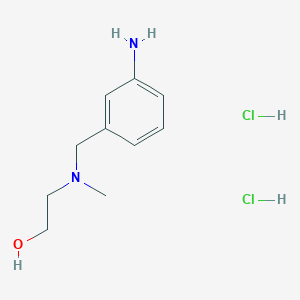 molecular formula C10H18Cl2N2O B3095840 2-[(3-Aminobenzyl)(methyl)amino]ethanol dihydrochloride CAS No. 1269105-90-9