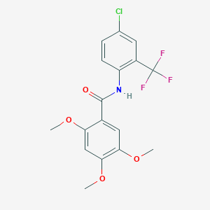 molecular formula C17H15ClF3NO4 B309585 N-[4-chloro-2-(trifluoromethyl)phenyl]-2,4,5-trimethoxybenzamide 