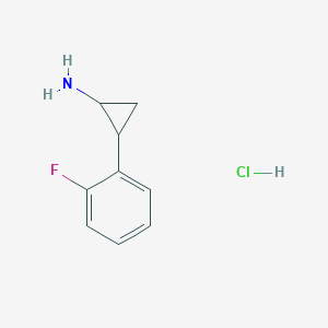 molecular formula C9H11ClFN B3095857 2-(2-Fluorophenyl)cyclopropan-1-amine hydrochloride CAS No. 1269152-01-3