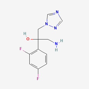 molecular formula C11H12F2N4O B3095858 1-氨基-2-(2,4-二氟苯基)-3-(1H-1,2,4-三唑-1-基)丙烷-2-醇 CAS No. 126916-76-5