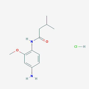 molecular formula C12H19ClN2O2 B3095866 N-(4-Amino-2-methoxyphenyl)-3-methylbutanamide hydrochloride CAS No. 1269181-10-3