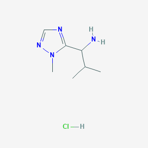 molecular formula C7H15ClN4 B3095870 [2-methyl-1-(1-methyl-1H-1,2,4-triazol-5-yl)propyl]amine hydrochloride CAS No. 1269181-17-0