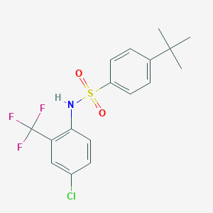 molecular formula C17H17ClF3NO2S B309589 4-tert-butyl-N-[4-chloro-2-(trifluoromethyl)phenyl]benzenesulfonamide 