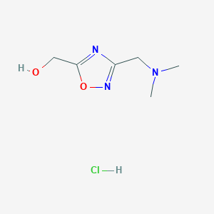 molecular formula C6H12ClN3O2 B3095902 {3-[(Dimethylamino)methyl]-1,2,4-oxadiazol-5-YL}methanol hydrochloride CAS No. 1269199-19-0