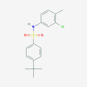 molecular formula C17H20ClNO2S B309591 4-tert-butyl-N-(3-chloro-4-methylphenyl)benzenesulfonamide 
