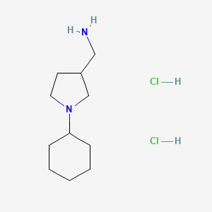 molecular formula C11H24Cl2N2 B3095941 [(1-Cyclohexyl-3-pyrrolidinyl)methyl]amine dihydrochloride CAS No. 1269225-25-3