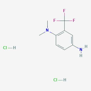 molecular formula C9H13Cl2F3N2 B3095942 N~1~,N~1~-Dimethyl-2-(trifluoromethyl)-1,4-benzenediamine dihydrochloride CAS No. 1269225-38-8