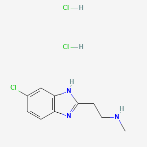 molecular formula C10H14Cl3N3 B3095944 [2-(5-Chloro-1H-benzimidazol-2-yl)ethyl]methylamine dihydrochloride CAS No. 1269288-39-2