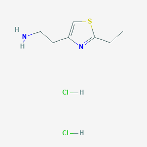 molecular formula C7H14Cl2N2S B3095953 [2-(2-乙基-1,3-噻唑-4-基)乙基]胺二盐酸盐 CAS No. 1269288-63-2