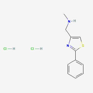 molecular formula C11H14Cl2N2S B3095958 N-Methyl-1-(2-phenyl-1,3-thiazol-4-YL)methanamine dihydrochloride CAS No. 1269288-94-9