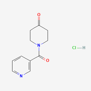 molecular formula C11H13ClN2O2 B3095962 1-(3-Pyridinylcarbonyl)-4-piperidinone hydrochloride CAS No. 1269376-55-7