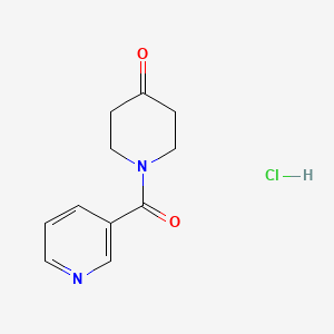 molecular formula C11H13ClN2O2 B3095962 1-(3-吡啶基羰基)-4-哌啶酮盐酸盐 CAS No. 1269376-55-7