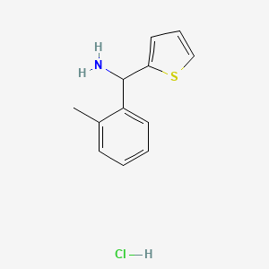 molecular formula C12H14ClNS B3095970 1-(2-甲基苯基)-1-(2-噻吩基)甲胺盐酸盐 CAS No. 1269376-69-3