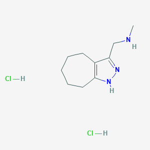 molecular formula C10H19Cl2N3 B3095983 (1,4,5,6,7,8-Hexahydrocyclohepta[c]pyrazol-3-ylmethyl)methylamine dihydrochloride CAS No. 1269378-64-4