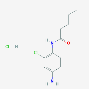 molecular formula C11H16Cl2N2O B3095991 N-(4-Amino-2-chlorophenyl)pentanamide hydrochloride CAS No. 1269379-17-0