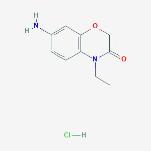 molecular formula C10H13ClN2O2 B3096022 7-amino-4-ethyl-2H-1,4-benzoxazin-3(4H)-one hydrochloride CAS No. 1269397-43-4
