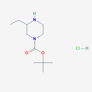 molecular formula C11H23ClN2O2 B3096038 Tert-butyl 3-ethylpiperazine-1-carboxylate hydrochloride CAS No. 1269446-87-8