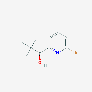 molecular formula C10H14BrNO B3096085 (S)-alpha-tert-Butyl-6-bromo-2-pyridinemethanol CAS No. 127049-52-9