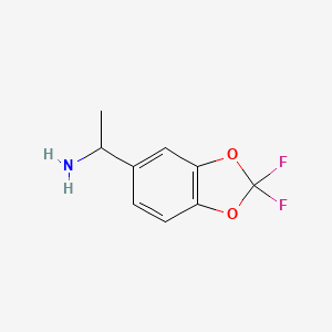 molecular formula C9H9F2NO2 B3096090 1-(2,2-difluoro-2H-1,3-benzodioxol-5-yl)ethan-1-amine CAS No. 1270540-05-0