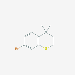 molecular formula C11H13BrS B3096104 7-Bromo-4,4-dimethylthiochroman CAS No. 127190-23-2