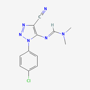 molecular formula C12H11ClN6 B3096111 N'-[3-(4-氯苯基)-5-氰基三唑-4-基]-N,N-二甲基次甲酰亚胺酰胺 CAS No. 127197-86-8