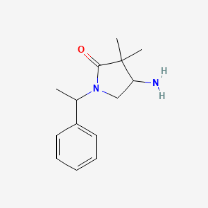 molecular formula C14H20N2O B3096118 4-氨基-3,3-二甲基-1-[1-苯乙基]-吡咯烷-2-酮 CAS No. 127199-39-7