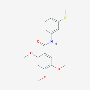molecular formula C17H19NO4S B309612 2,4,5-trimethoxy-N-[3-(methylsulfanyl)phenyl]benzamide 