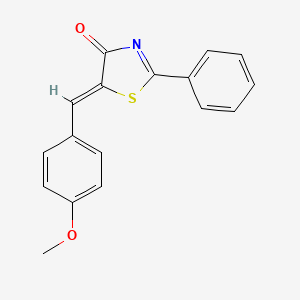 molecular formula C17H13NO2S B3096146 (5Z)-5-(4-甲氧基苄亚叉基)-2-苯基-1,3-噻唑-4(5H)-酮 CAS No. 1272519-91-1