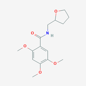 molecular formula C15H21NO5 B309615 2,4,5-trimethoxy-N-(tetrahydro-2-furanylmethyl)benzamide 