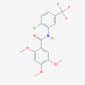 molecular formula C17H15ClF3NO4 B309617 N-[2-chloro-5-(trifluoromethyl)phenyl]-2,4,5-trimethoxybenzamide 