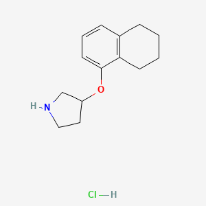 molecular formula C14H20ClNO B3096190 3-(5,6,7,8-Tetrahydro-1-naphthalenyloxy)-pyrrolidine hydrochloride CAS No. 127342-15-8