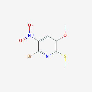 molecular formula C7H7BrN2O3S B3096203 2-Bromo-5-methoxy-6-(methylthio)-3-nitropyridine CAS No. 127356-33-6