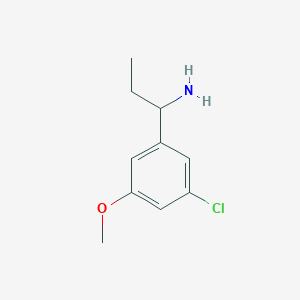 molecular formula C10H14ClNO B3096204 1-(3-Chloro-5-methoxyphenyl)propan-1-amine CAS No. 1273608-71-1