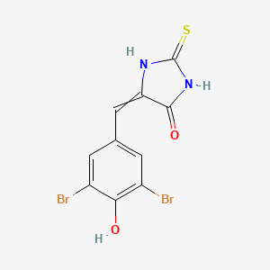 molecular formula C10H6Br2N2O2S B3096206 5-[(3,5-Dibromo-4-hydroxyphenyl)methylene]-2-thioxo-4-imidazolidinone CAS No. 127378-87-4