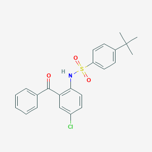molecular formula C23H22ClNO3S B309623 N-(2-Benzoyl-4-chlorophenyl)-4-(tert-butyl)benzenesulfonamide 