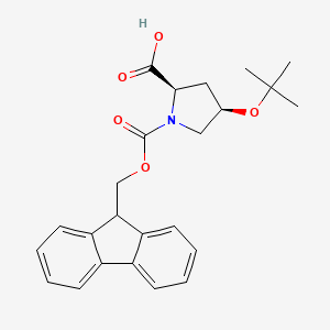 molecular formula C24H27NO5 B3096271 (2R,4R)-4-(tert-butoxy)-1-[(9H-fluoren-9-ylmethoxy)carbonyl]pyrrolidine-2-carboxylic acid CAS No. 1276694-30-4