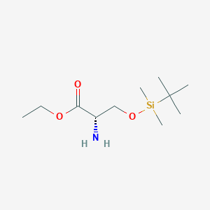 molecular formula C11H25NO3Si B3096275 Ethyl (2S)-2-amino-3-[(tert-butyldimethylsilyl)oxy]propanoate CAS No. 127680-32-4