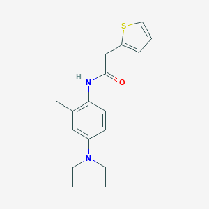 molecular formula C17H22N2OS B309631 N-[4-(diethylamino)-2-methylphenyl]-2-(2-thienyl)acetamide 