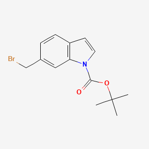 molecular formula C14H16BrNO2 B3096324 1H-吲哚-1-羧酸，6-(溴甲基)-，1,1-二甲基乙酯 CAS No. 127956-25-6