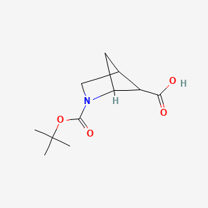 molecular formula C11H17NO4 B3096336 2-(Tert-butoxycarbonyl)-2-azabicyclo[2.1.1]hexane-5-carboxylic acid CAS No. 1279894-35-7