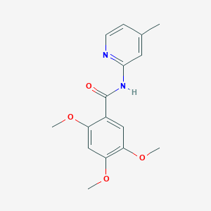 molecular formula C16H18N2O4 B309634 2,4,5-trimethoxy-N-(4-methyl-2-pyridinyl)benzamide 