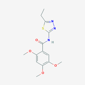 molecular formula C14H17N3O4S B309640 N-(5-ethyl-1,3,4-thiadiazol-2-yl)-2,4,5-trimethoxybenzamide 