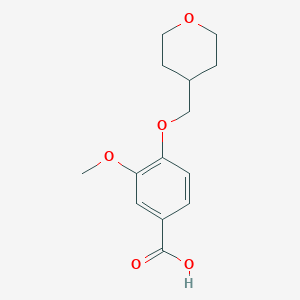 molecular formula C14H18O5 B3096406 3-Methoxy-4-(oxan-4-ylmethoxy)benzoic acid CAS No. 1281669-02-0