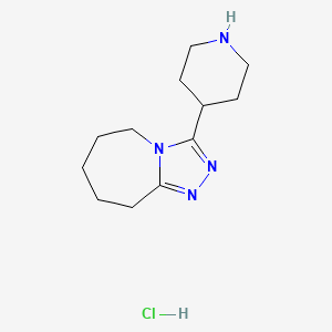 molecular formula C12H21ClN4 B3096445 3-哌啶-4-基-6,7,8,9-四氢-5H-[1,2,4]三唑并[4,3-a]氮杂卓林盐酸盐 CAS No. 1282479-60-0