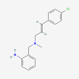 molecular formula C17H19ClN2 B3096459 (E)-2-(((3-(4-Chlorophenyl)allyl)(methyl)amino)methyl)aniline CAS No. 1283519-36-7